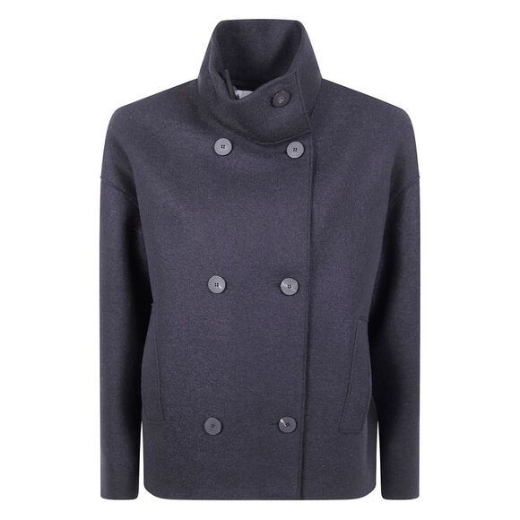 Harris Wharf London Black Coats - Double Breasted & Peacoats Women